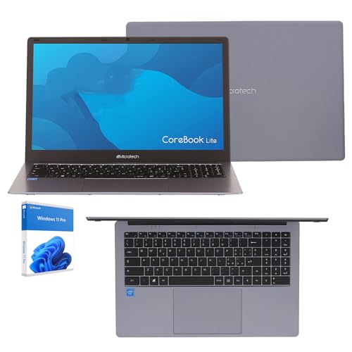 REALTECHNOLOGY Notebook Microtech CoreBook Lite N4020 Display 15,6″ Fhd Ips, Ram 8Gb Ddr4, Ssd 512gb,Hdmi,Usb3.0,Wifi,Lan, Bluetooth,Webcam,Windows 11Pro, Antivirus