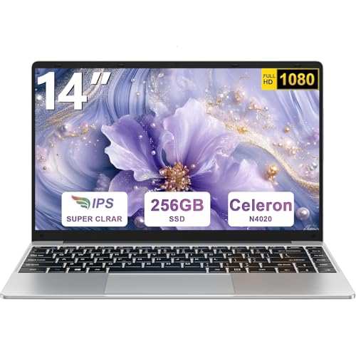 bvate PC Portatile 14 Pollici Laptop Win 11 256 GB ROM Celeron N4020 2.4G+5G WiFi upto 2.8 GHz Supporta l’espansione SSD 1TB 4.2 USB HDMI Tastiera Italiana Membrana Mouse Senza Fili-Sliver-C