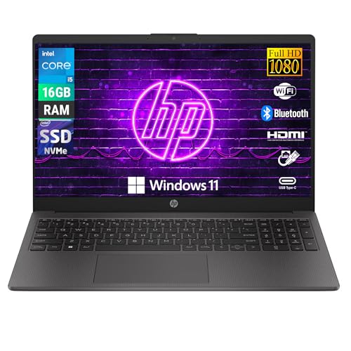 HP 250 G10, Notebook Display 15.6” FHD, Intel Core i5-1334u 10 Core 3.4Ghz, Ram 16GB, SSD 256GB, Pc Portatile Windows 11