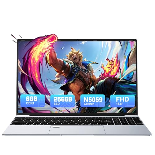 Tuonoyee PC Portatile 15,6 Pollici Win11 Computer Portatile, 8GB RAM 256GB SSD, Processore Celeron N5095 Quad-Core fino a 2.9 GHz, Tastiera Retroilluminata,Sblocco con impronta digitale,USB3.0,HDMI