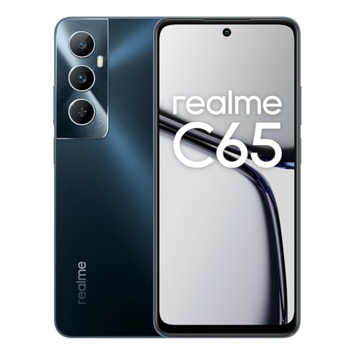 realme C65 4G Smartphone 8+256GB, Negro Starlight, Schermo 6.67 pollici, Refresco a 90 Hz, Caricamento 45W Rapido, Batteria 5000mAh, Fotocamera AI 50MP, Potente Chipset Helio G85, IP54