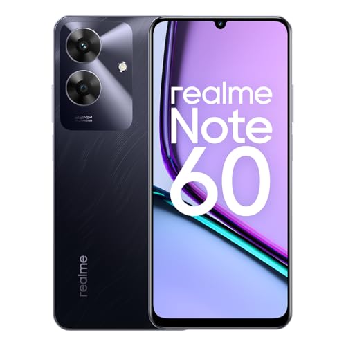 realme Note 60 Smartphone 4+128 GB, garanzia di fluidità ArmorShell di 48 mesi, fotocamera Super Clear da 32 MP, display Eye Comfort, da 90 Hz batteria massiccia da 5000 mAh, Marble Black