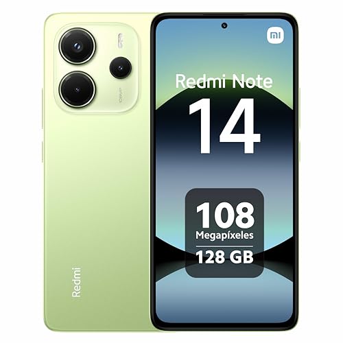 Xiaomi Redmi Note 14 Smartphone, 6GB RAM 128GB, Schermo 6.67″ AMOLED, 120Hz, Fotocamera 108MP, Sensore di impronte digitali, NFC, 33W turbo ricarica, 5500mAh, Verde Lime